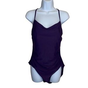 Simply Swim Women’s Plus Size 16 Purple Ruched One Piece Swimsuit Swimwear